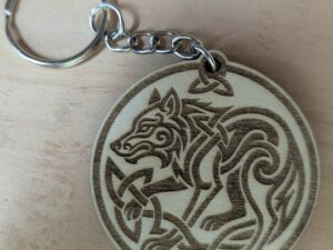 Porte-clés Bois – Loup Protecteur Celtique